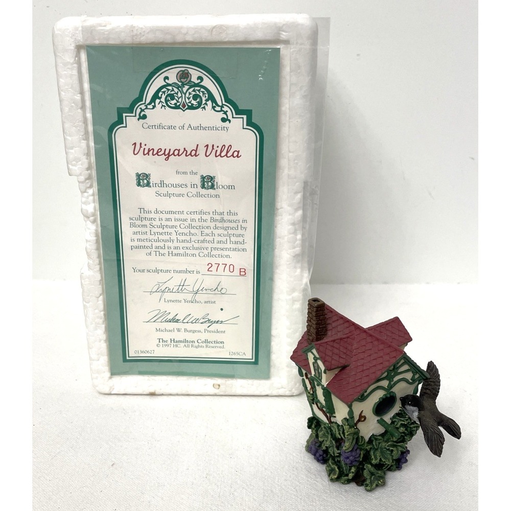 Vtg Hamilton Collection Vineyard Villa Birdhouses in Bloom Figurine 1997